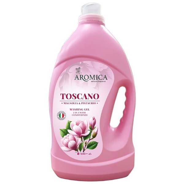 Фото - Гель для прання Aromica д/пр біл та кол реч. Toscano Magnolia&Pistachio 4 л (4820268103673)