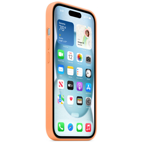 Фото - Чохол для смартфону Apple Silicone Case with MagSafe iPhone 15 Orange Sorbet (MT0W3)
