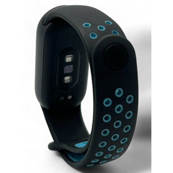 Фото - Ремінець для фітнес-браслета BeCover Vents Style for Xiaomi Mi Smart Band 9 Black-Blue (711982)