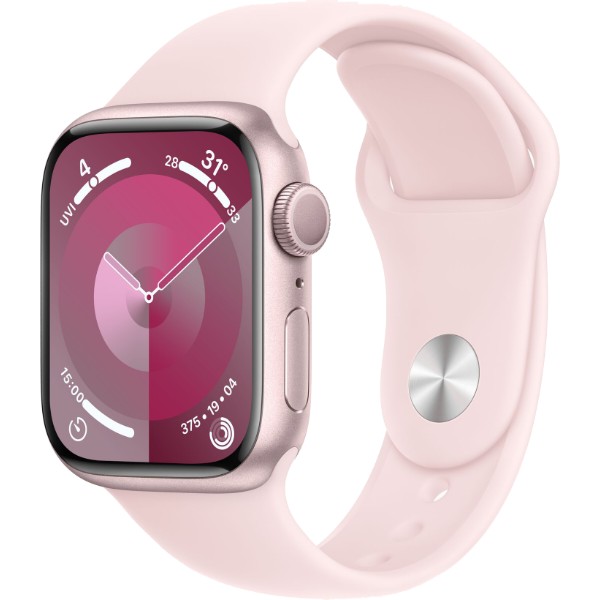 Фото - Смарт-годинник Apple Watch Series 9 GPS 41mm Pink Aluminium Case with Light Pink Sport Band - S/M
