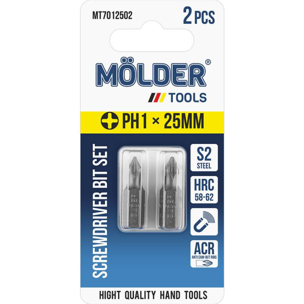 Фото - Біта для викрутки Molder PH1x25 мм 2 шт. (MT7012502)