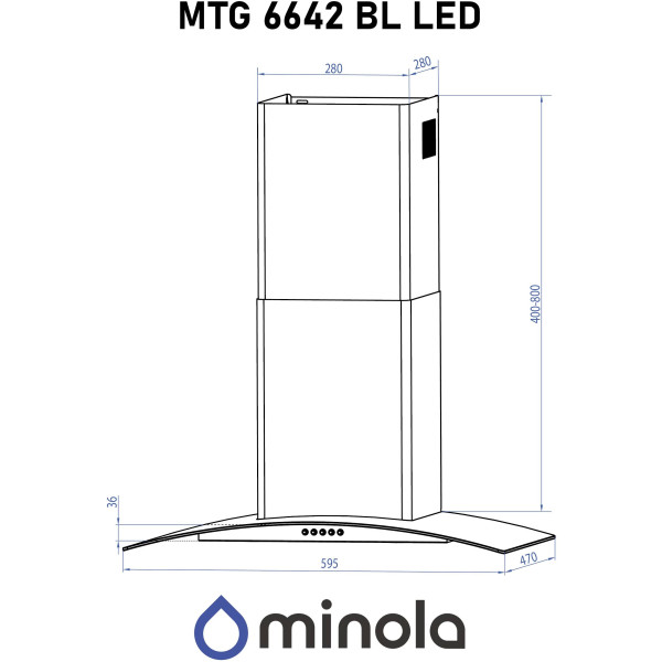 Фото - Вытяжка декоративная Minola MTG 6642 BL LED