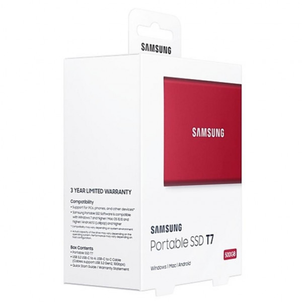 Фото - SSD-накопичувач зовнішній Samsung T7 RED 500 GB (MU-PC500R/WW)