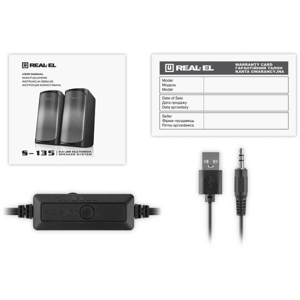 Фото - Компьютерная акустика компактная 2.0 REAL-EL S-135 Black (EL121100019)
