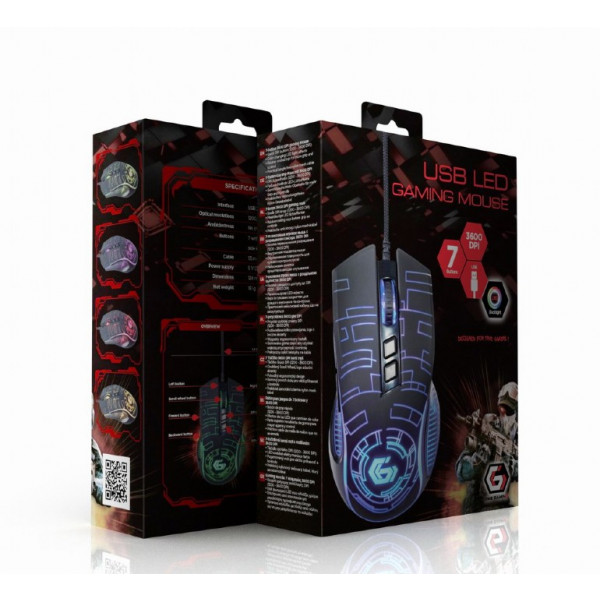 Фото - Миша дротова ігрова Gembird MUSG-RGB-01