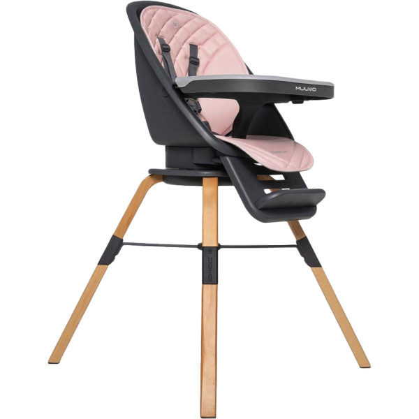 Фото - Стільчик для годування класичний Muuvo Choc2 Powder Pink New (M-CHOC-2-POWDER-PINK-NEW)