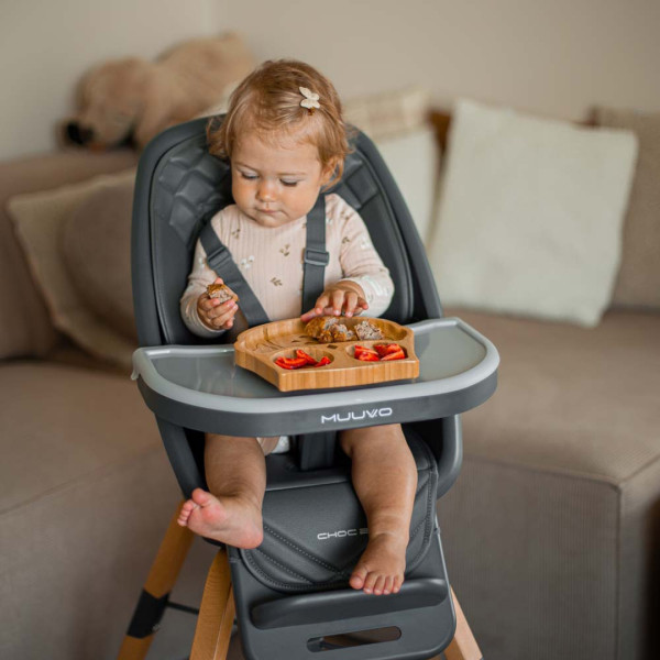 Фото - Стільчик для годування класичний Muuvo Choc2 Powder Pink New (M-CHOC-2-POWDER-PINK-NEW)