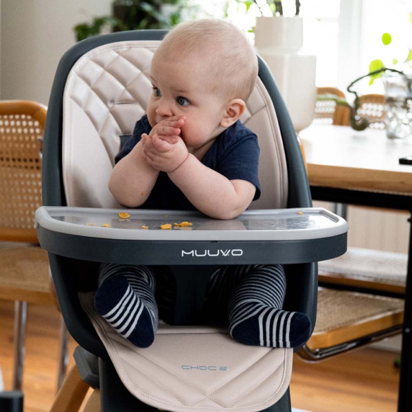 Фото - Стільчик для годування класичний Muuvo Choc2 Powder Pink New (M-CHOC-2-POWDER-PINK-NEW)