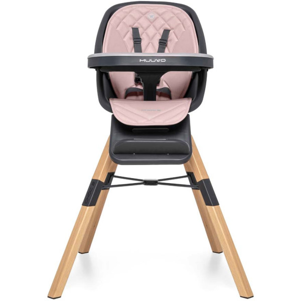 Фото - Стільчик для годування класичний Muuvo Choc2 Powder Pink New (M-CHOC-2-POWDER-PINK-NEW)
