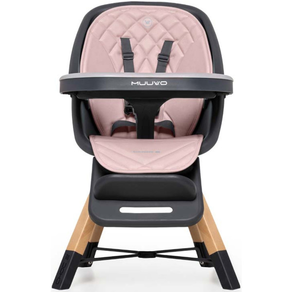 Фото - Стільчик для годування класичний Muuvo Choc2 Powder Pink New (M-CHOC-2-POWDER-PINK-NEW)