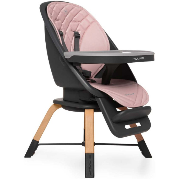 Фото - Стільчик для годування класичний Muuvo Choc2 Powder Pink New (M-CHOC-2-POWDER-PINK-NEW)