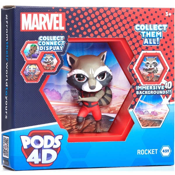Фото - Коллекционная фигурка WOW! Pods 4D серии Марвел - РАКЕТА (MVL-1038-12)