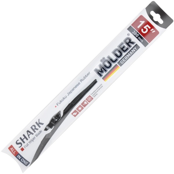 Фото - Щітка склоочисника Molder безкаркасна SHARK 15/380 мм (MW380) Фото - Щітка склоочисника Molder безкаркасна SHARK 15/380 мм (MW380)
