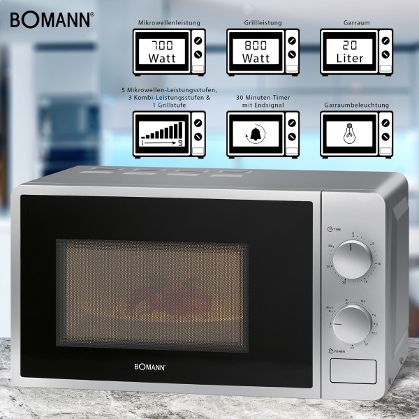 Фото - Микроволновая печь (СВЧ) Bomann MWG 6015 CB Silver