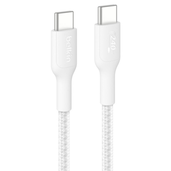 Фото - Кабель синхронізації даних Belkin USB-C > USB-C 1m 240Вт, Type-C White (CAB025HQ1MWH) Фото - Кабель синхронізації даних Belkin USB-C > USB-C 1m 240Вт, Type-C White (CAB025HQ1MWH)