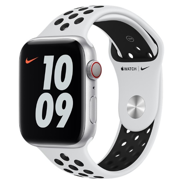Фото - Ремешок для смарт-часов Apple 44mm Pure Platinum/Black Nike Sport Band - S/M & M/L (MX8F2ZM/A)