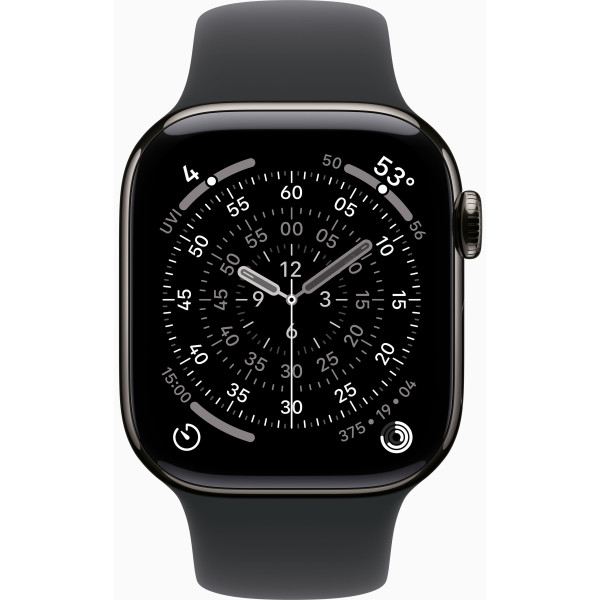 Фото - Смарт-годинник Apple Watch Series 11 GPS + eSIM 42mm Slate Titanium Case with Black Sport Band - M/L