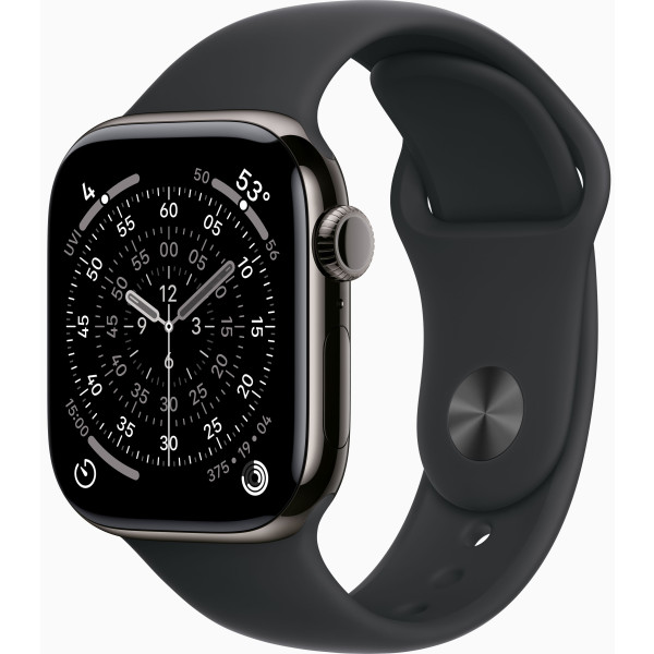 Фото - Смарт-годинник Apple Watch Series 11 GPS + eSIM 42mm Slate Titanium Case with Black Sport Band - M/L