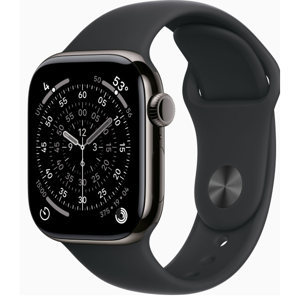 Фото - Смарт-годинник Apple Watch Series 11 GPS + eSIM 42mm Slate Titanium Case with Black Sport Band - S/M