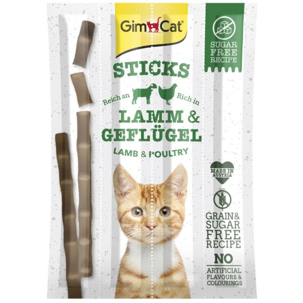 Фото - Ласощі для котів GimCat з ягням та куркою 4 шт. по 5 г (4002064420820)