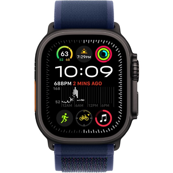 Фото - Ремешок для смарт-часов Apple 49mm Blue Trail Loop - M/L - Black Titanium Finish (MYQ83ZM/A)