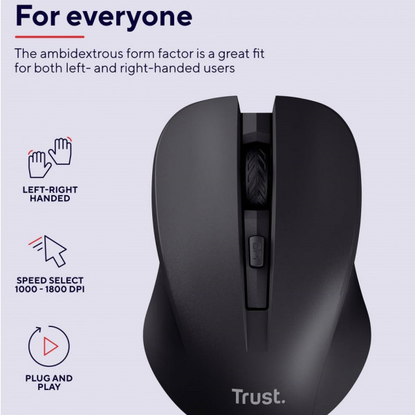 Фото - Мышь беспроводная Trust MYDO SILENT WL Black (25084)