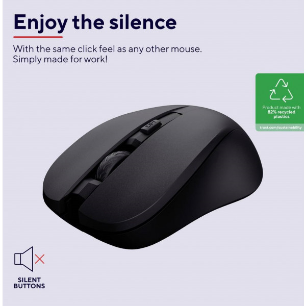 Фото - Мышь беспроводная Trust MYDO SILENT WL Black (25084)