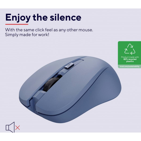 Фото - Мышь беспроводная Trust MYDO SILENT WL Blue (25041)