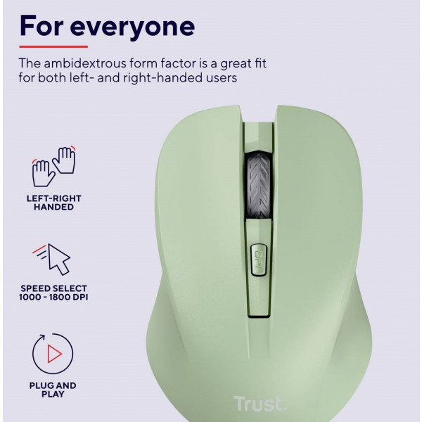 Фото - Мышь беспроводная Trust MYDO SILENT WL Green (25042)