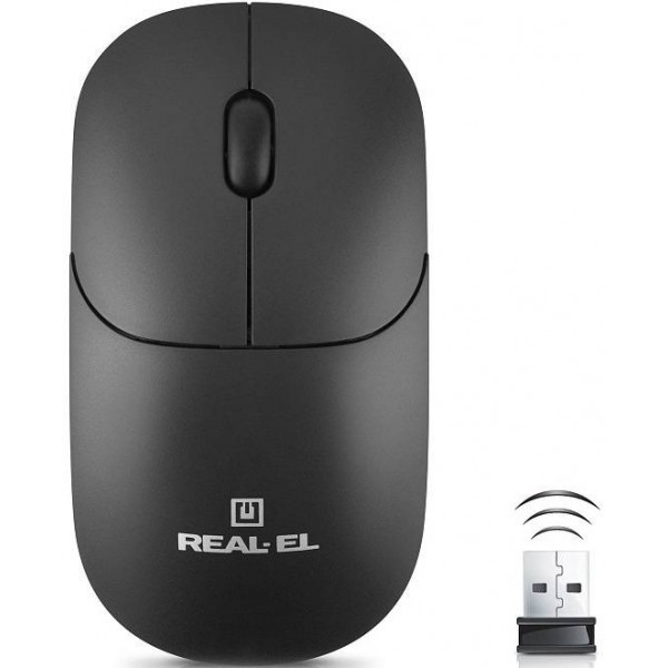 Фото - Миша бездротова REAL-EL RM-313 W Black (EL123200042)