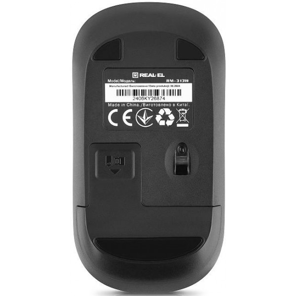 Фото - Миша бездротова REAL-EL RM-313 W Black (EL123200042)