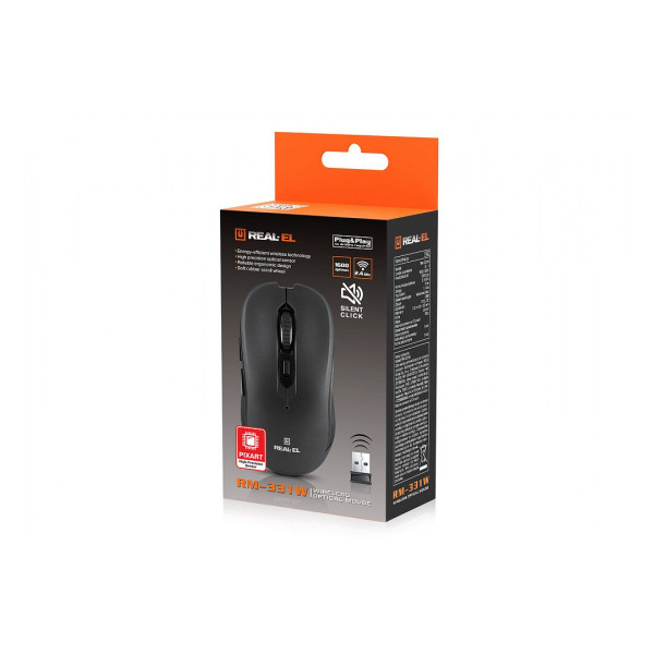 Фото - Миша бездротова REAL-EL RM-331W Black (EL123200044)