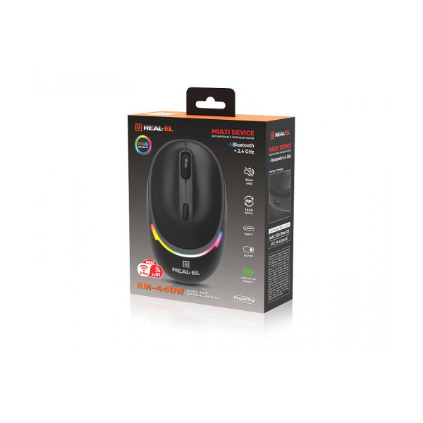 Фото - Миша бездротова REAL-EL RM-440W Black (EL123200045)