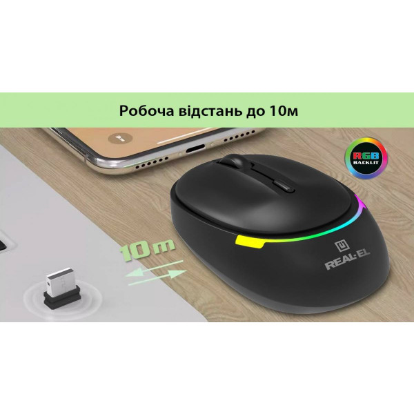 Фото - Миша бездротова REAL-EL RM-440W Black (EL123200045)