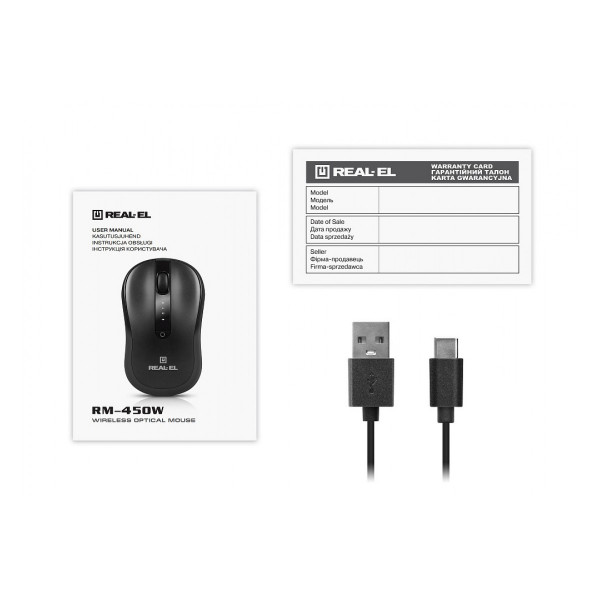 Фото - Миша бездротова REAL-EL RM-450W Black