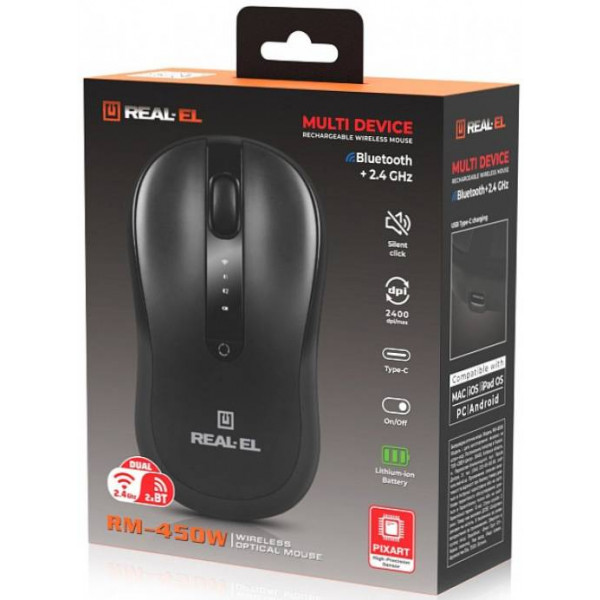 Фото - Миша бездротова REAL-EL RM-450W Black