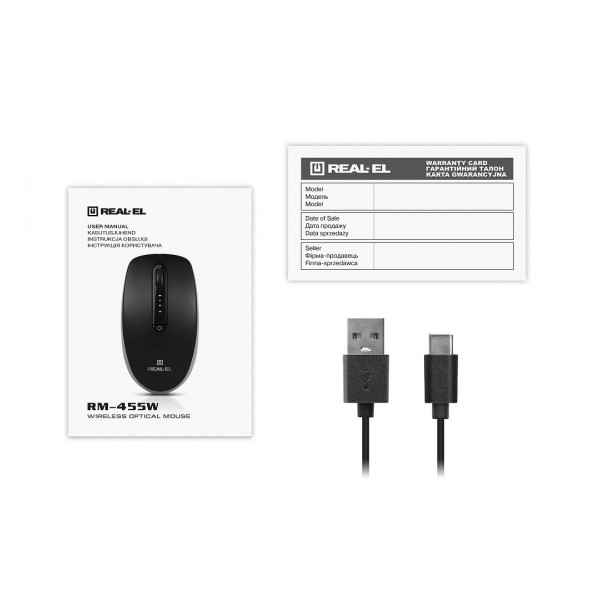 Фото - Миша бездротова REAL-EL RM-455W Black