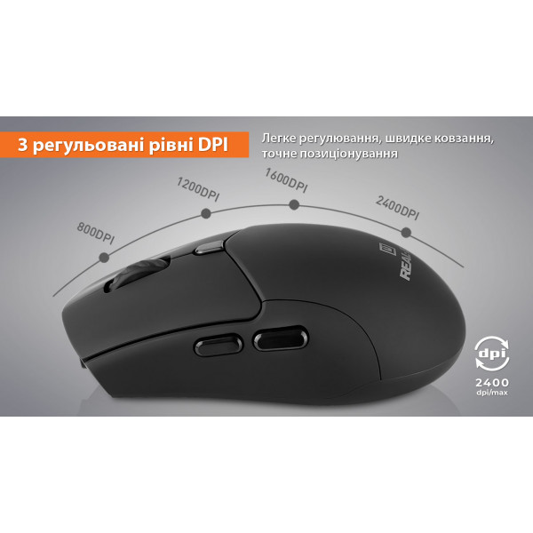 Фото - Миша бездротова REAL-EL RM-460W Black (EL123200048)