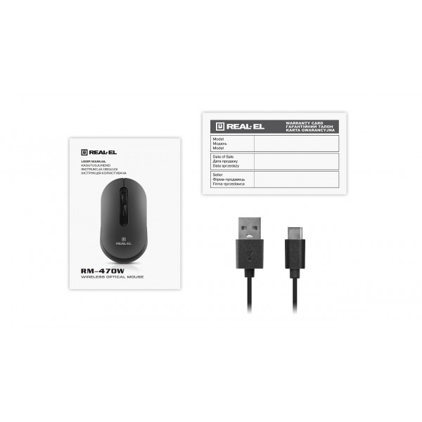 Фото - Миша бездротова REAL-EL RM-470W Dark Gray (EL123200049)