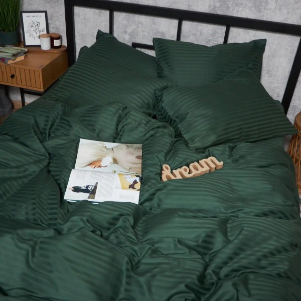 Фото - Комплект постельного белья Moon&Star Satin Stripe Mystic Green 175х210 (MS-820008615)