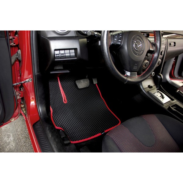 Фото - Килимки з екошкіри в салон авто передні EVAtech для 3 (BK) Mazda 2004-2009 1 поколение Htb EU MZ3134A2BBB