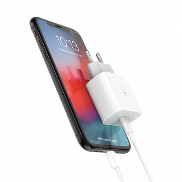 Фото - Мережевий зарядний пристрій SkyDolphin SC18E PD2.0 (1USB-С, 3A) White (MZP-000155)
