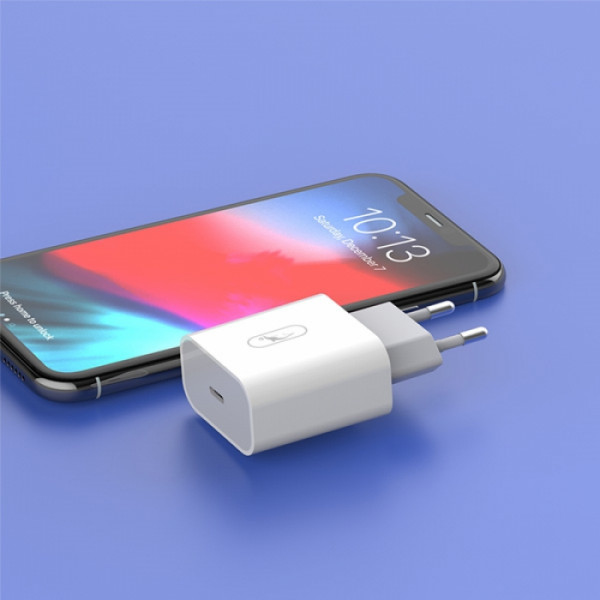 Фото - Мережевий зарядний пристрій SkyDolphin SC18E PD2.0 (1USB-С, 3A) White (MZP-000155)