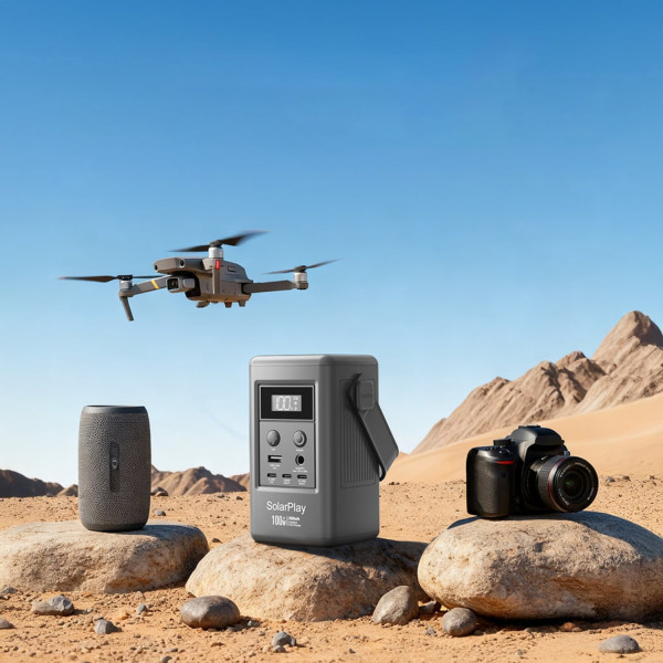 Фото - Зарядна станція універсальна SolarPlay Q100 (100W, 92.5Wh, 25000mAh) Grey (714897)