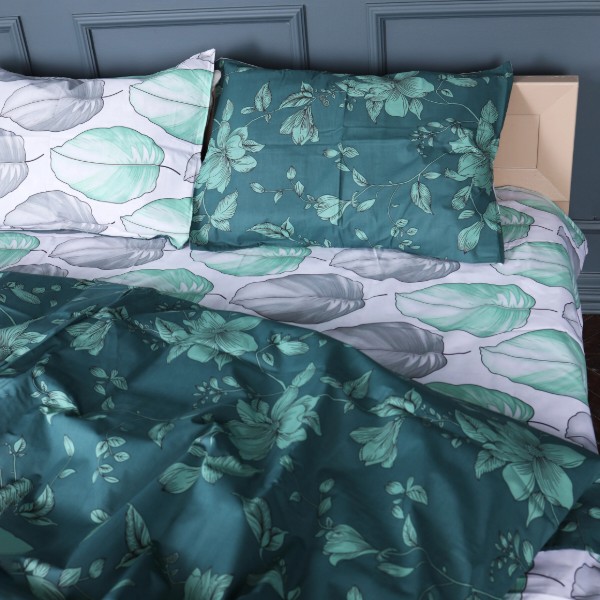 Фото - Комплект постельного белья MirSon 175х210 см 17-0718 Emerald Foliage Бязь (2200010684940)
