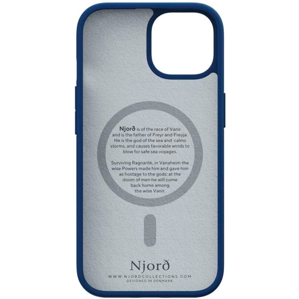 Фото - Чохол для смартфону Njord Suede MagSafe Case Navy Blue for iPhone 15 Plus (NA52SU01)