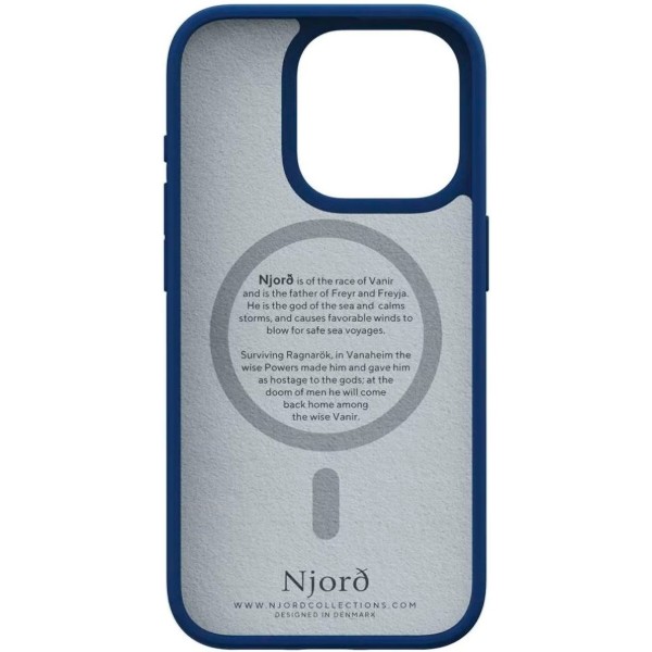 Фото - Чохол для смартфону Njord Suede MagSafe Case Navy Blue for iPhone 15 Pro (NA53SU01)