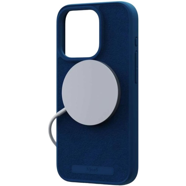 Фото - Чохол для смартфону Njord Suede MagSafe Case Navy Blue for iPhone 15 Pro (NA53SU01)