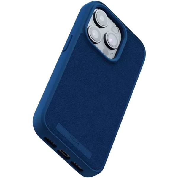 Фото - Чохол для смартфону Njord Suede MagSafe Case Navy Blue for iPhone 15 Pro (NA53SU01)