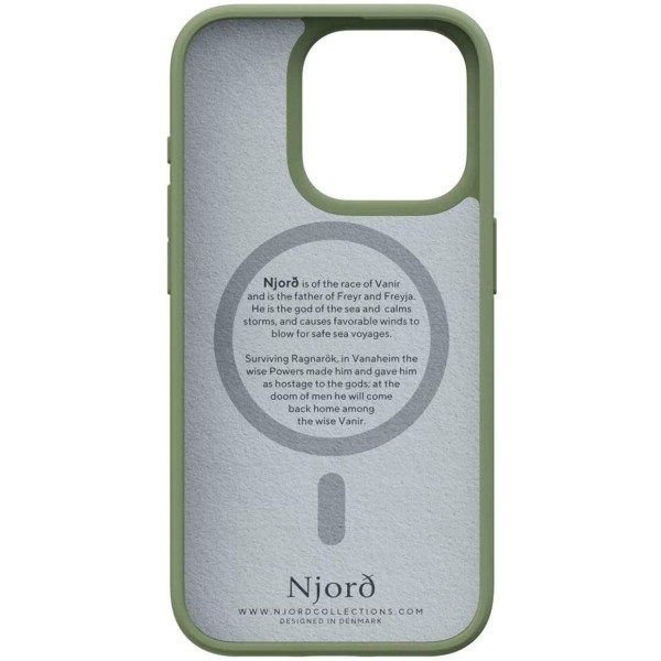Фото - Чохол для смартфону Njord Suede MagSafe Case Olive for iPhone 15 Pro (NA53SU06)